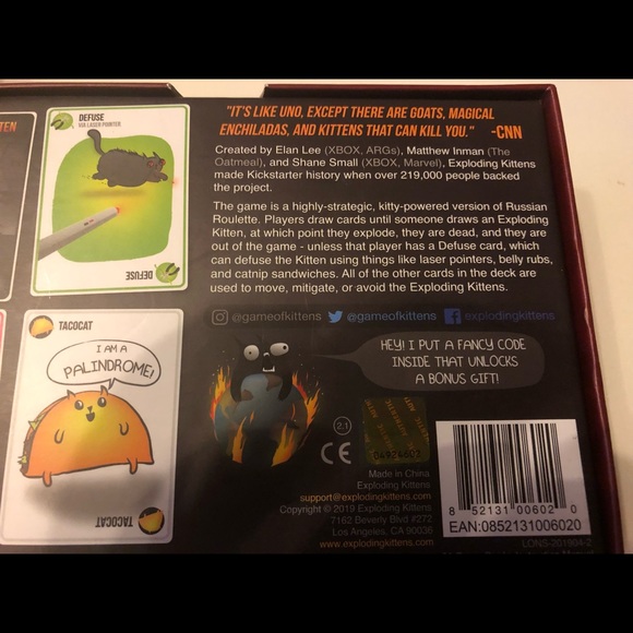 Exploding Kittens Original Edition Card Game Ages 7+ Fun Game for 2 to 5 Players - Picture 4 of 10